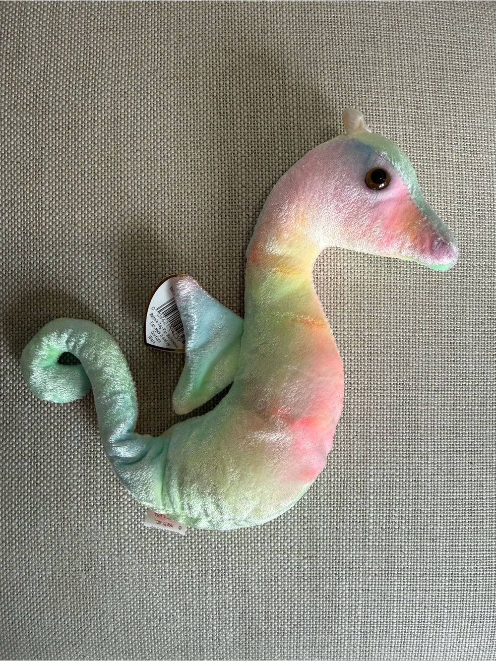 Vintage (1999) TY Beanie Baby “NEON" the Rainbow Seahorse (7.5 inch) w/Tags